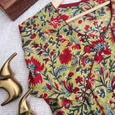 Vriksham Premium Floral Printed Readymade Blouse-Kalamkari Print-Olive Green-VS4524